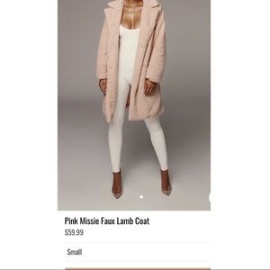 Pink faux lamb coat